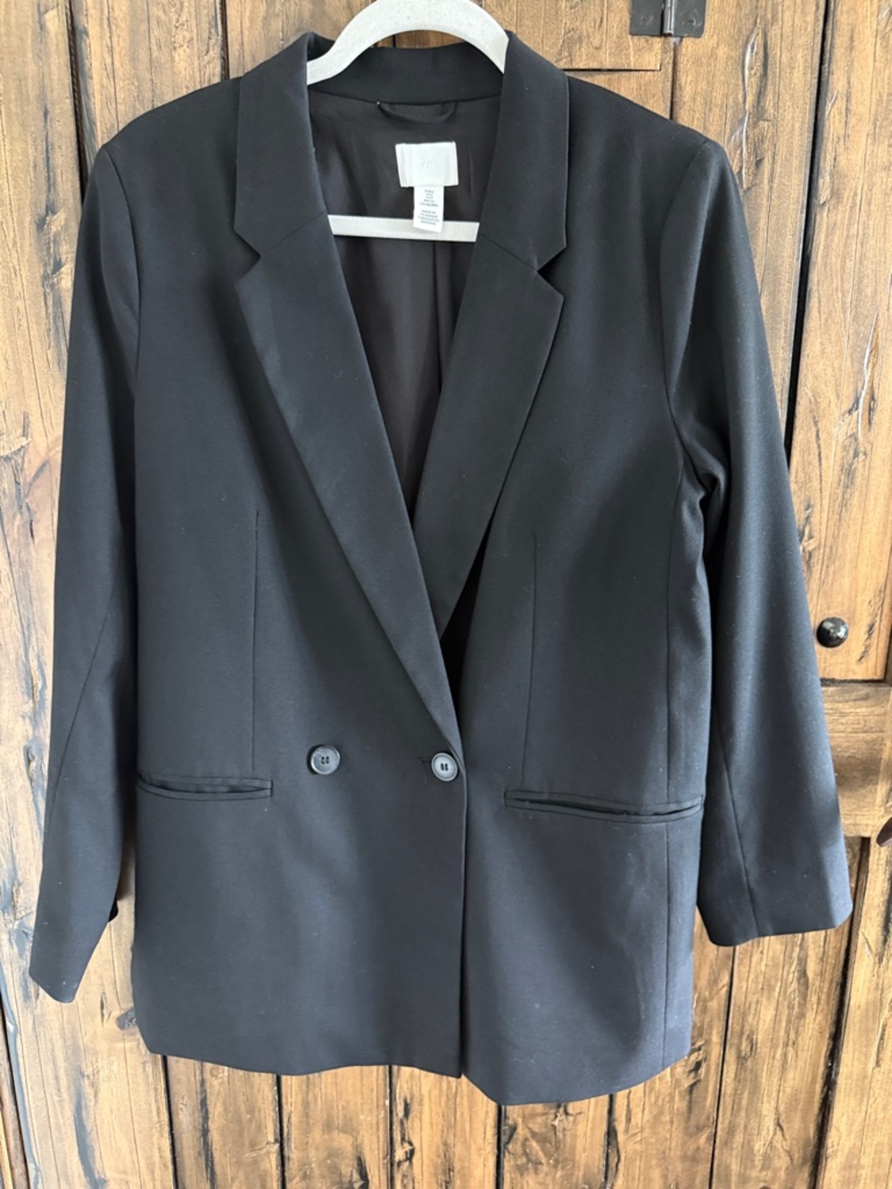 Like new H&M oversized Black Double-Breasted Blazer Jacket